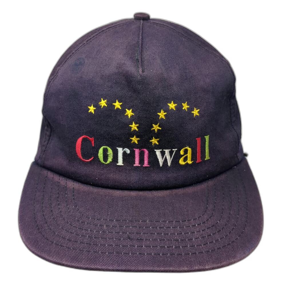 Blue 5 Panel Hat Cornwall Stars Embroidery Snapback One Size Green Under Brim